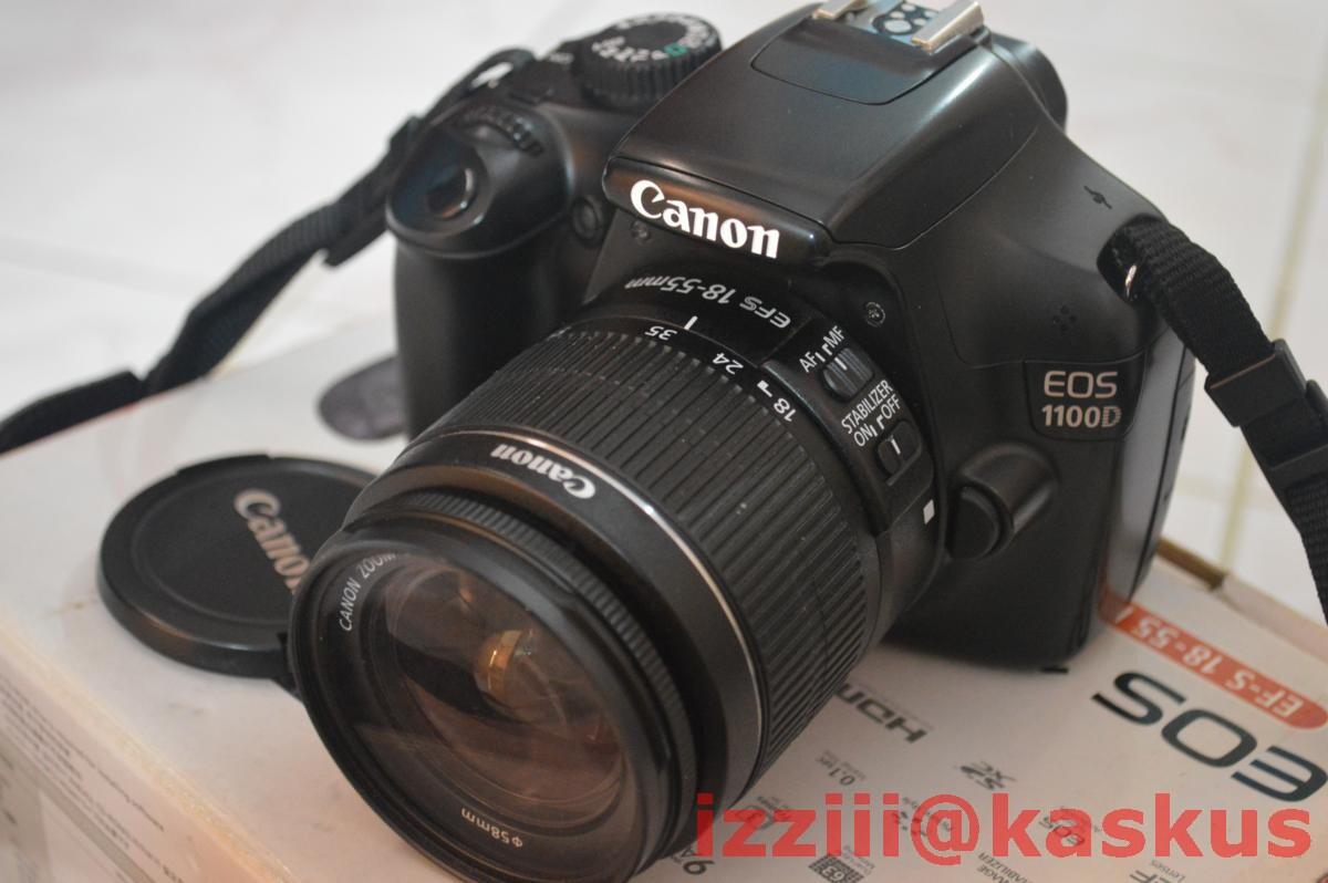 Jual Canon EOS 1100D + lensa EFS 18-55mm IS II Kit Fullset monggo gan,,,