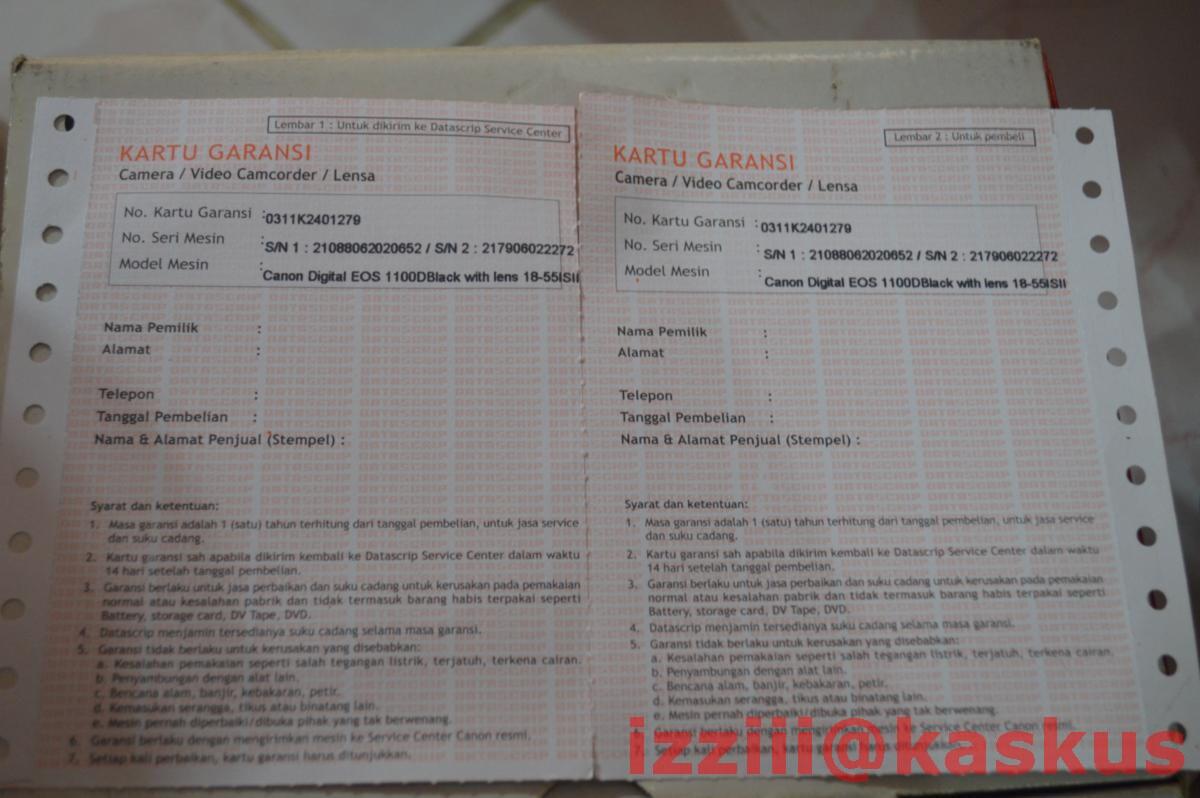 Jual Canon EOS 1100D + lensa EFS 18-55mm IS II Kit Fullset monggo gan,,,