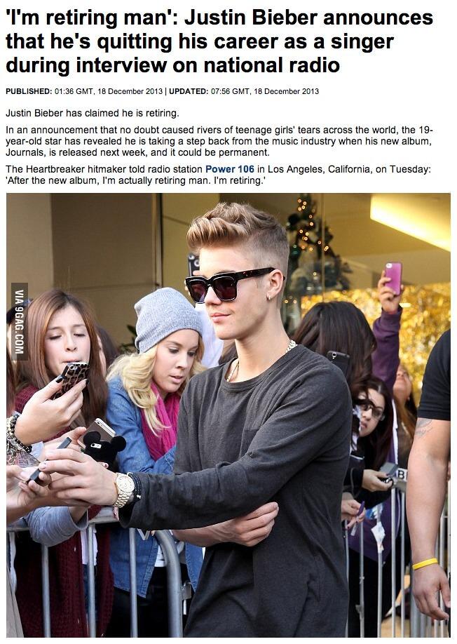 Justin BieBier Gan Pensiun Mudah"an No HOAX ne 
