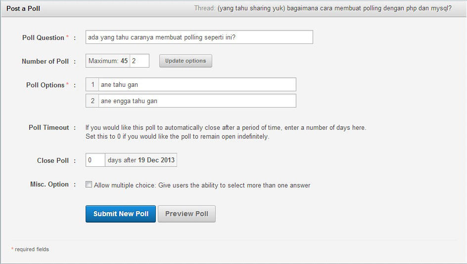 (yang tahu sharing yuk) bagaimana cara membuat polling dengan php dan mysql?