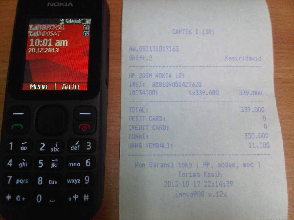 JUAL NOKIA 101 MURAH BARANG MULUS GARANSI PANJANG