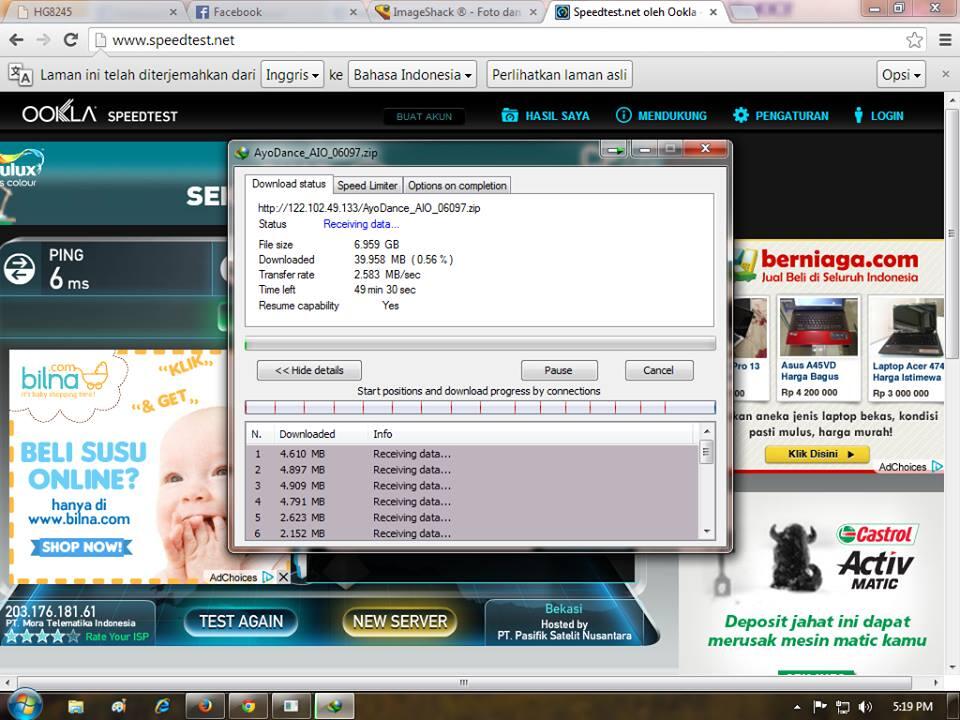 Yang Inetnya speed dewa masuk gan ...