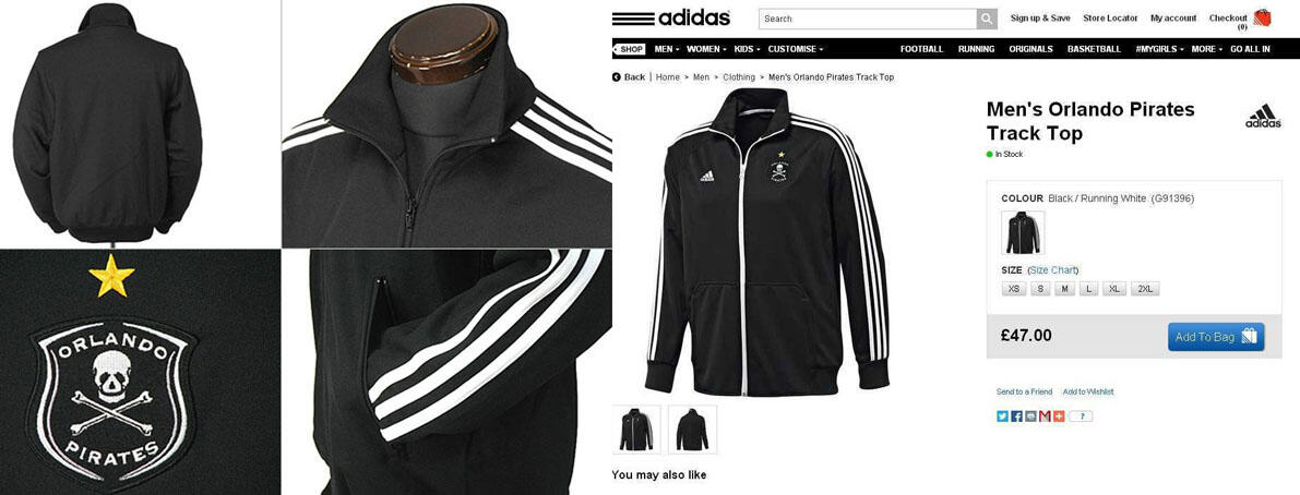 Adidas Orlando Pirates Track Top LIKE NEW