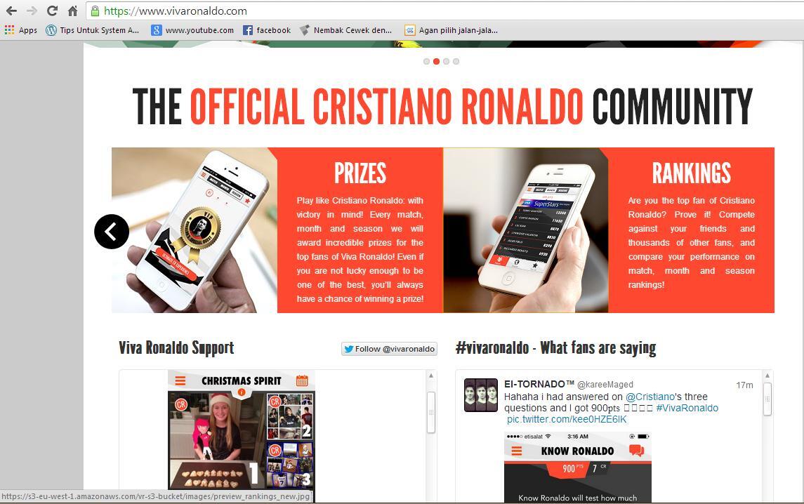 Mau liat jejaring sosial punya CR7 cekibrooot 