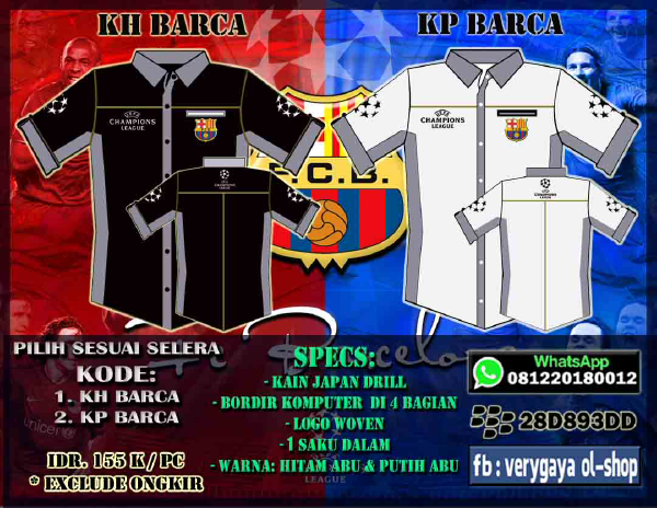 KEMEJA BARCA VS MADRID (TEMA UCL)