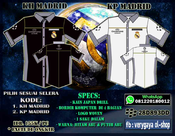 KEMEJA BARCA VS MADRID (TEMA UCL)