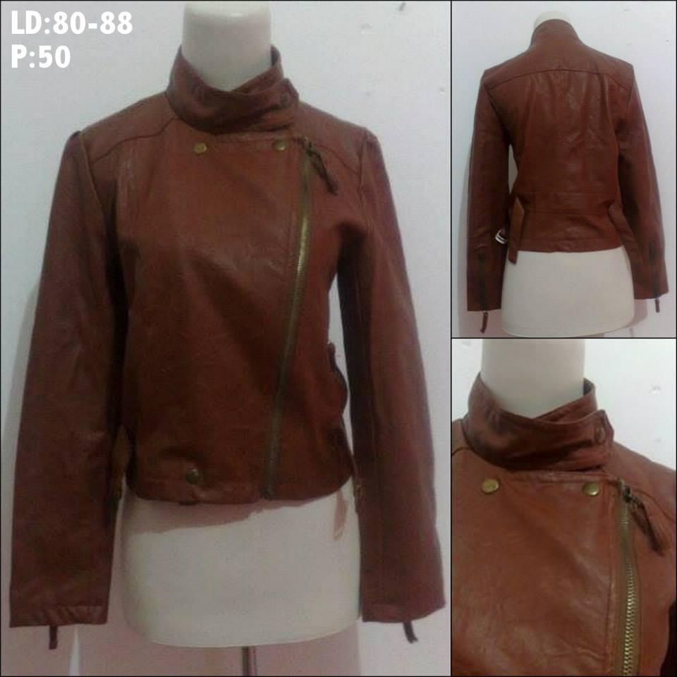 garage sale preloved jaket kulit wanita women leather jacket mulus like new