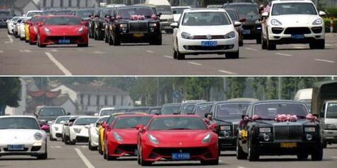 Pernikahan dikawal supercar