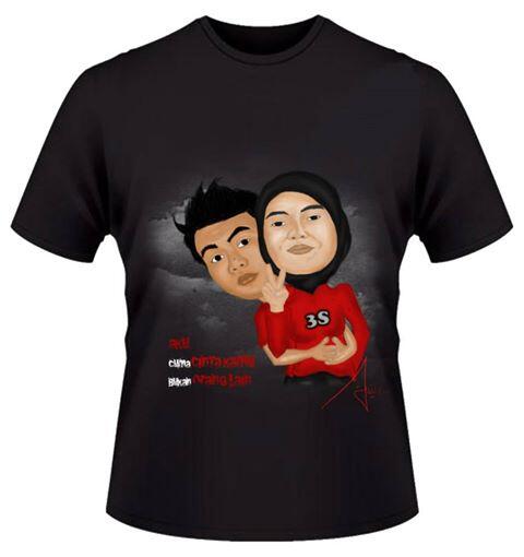kaos karikatur dengan wajah sendiri