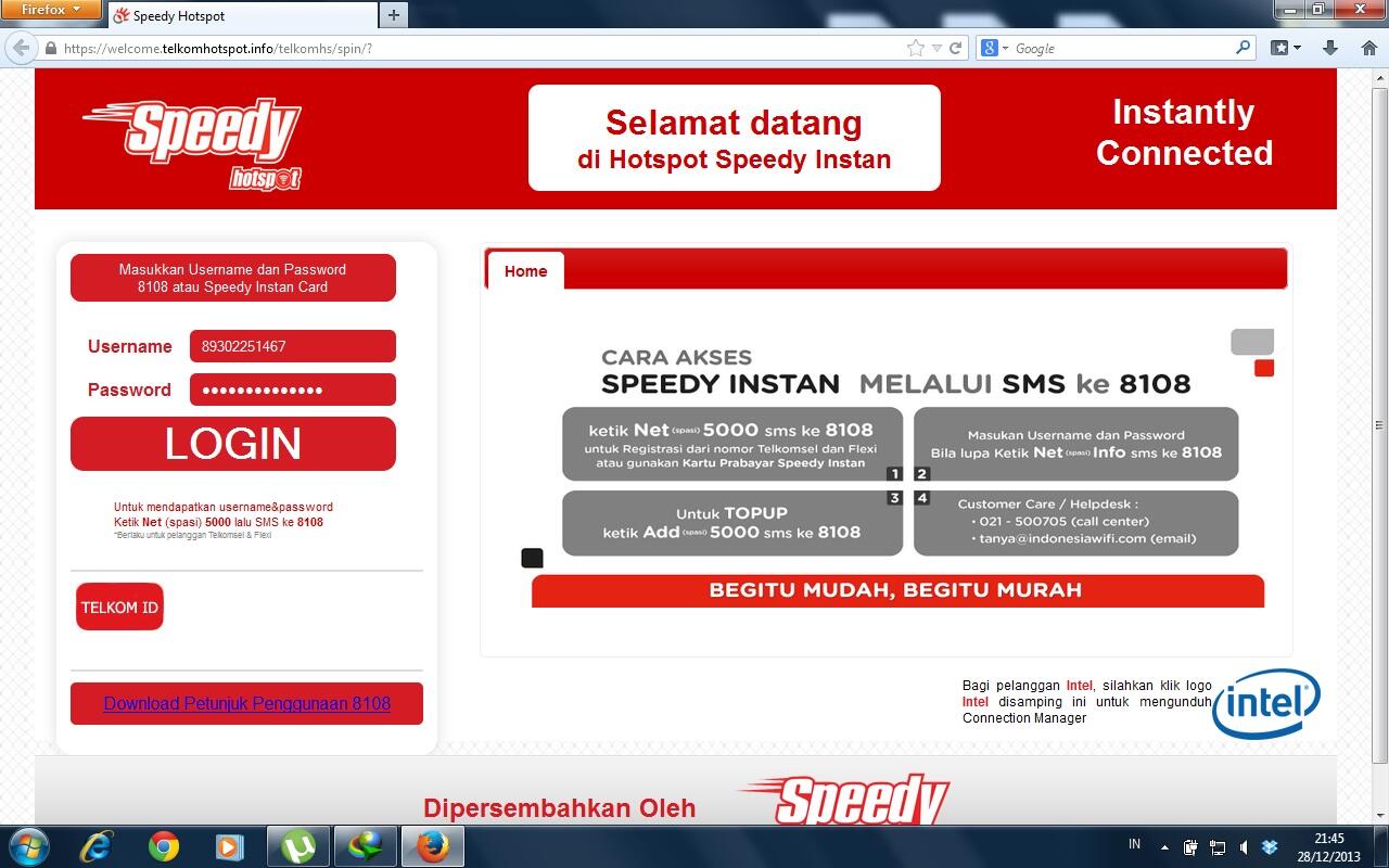 (ASK) Masalah Pada Hotspot Speedy Instan.. atau Speedy@instan.com