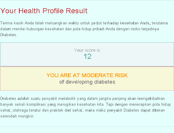 Ayo 5 Menit Aja Gan! Kenali Resiko Diabetes Melalui Tes Online Ini! Mencegah lbh baik
