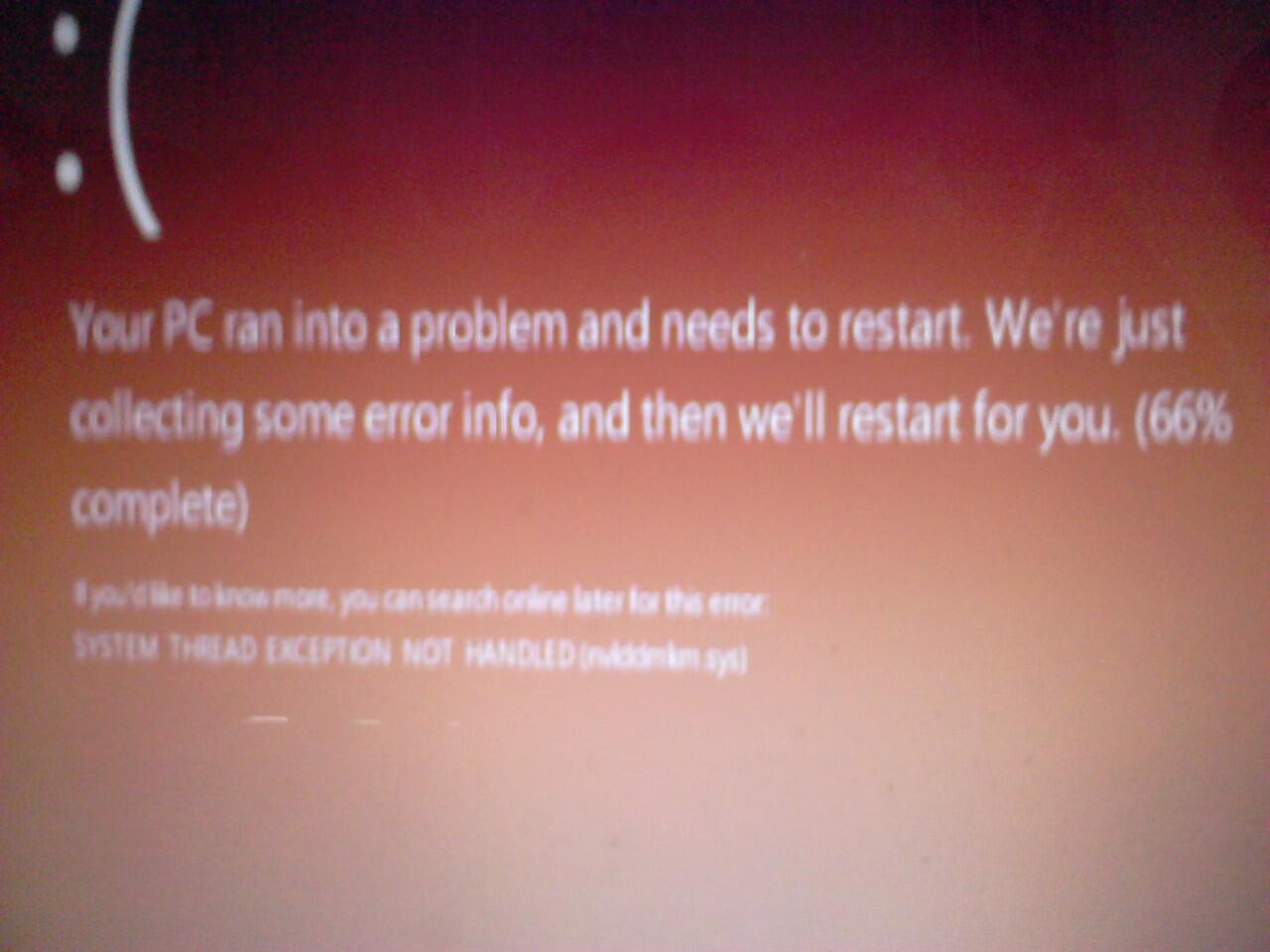 System thread not handled windows 10