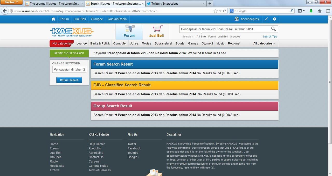 Pencapaian di tahun 2013 dan Resolusi tahun 2014