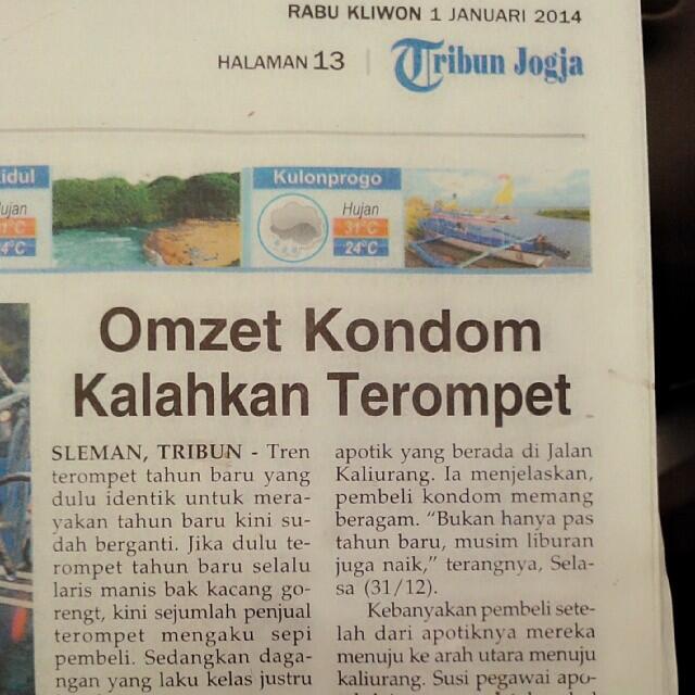 Omset Terompet kalah sama Kondom 2014