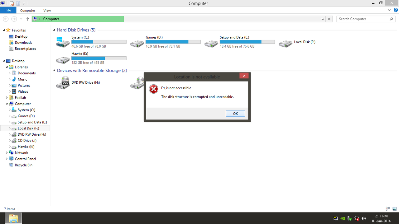 ASKING Hardisk Corrupted
