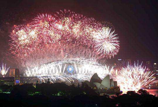 Foto Foto Perayaan Malam Tahun Baru 2014 di Berbagai Negara