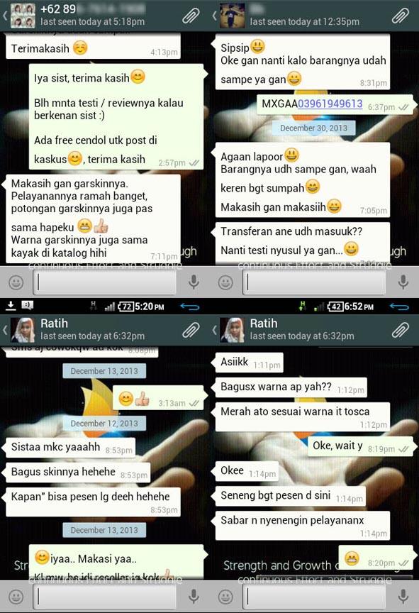 ★GROSIR GARSKIN ★ RESELLER &amp; DROPSHIPPER - Testimonials