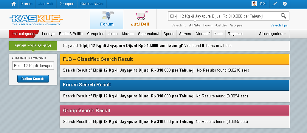 Elpiji 12 Kg di Jayapura Dijual Rp 310.000 per Tabung!