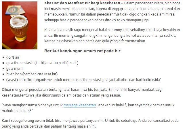 Khasiat dan Manfaat Bir Bagi Kesehatan