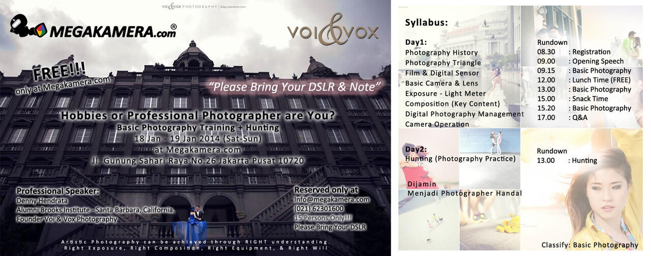 Gratis Free Workshop Hunting Basic Photography