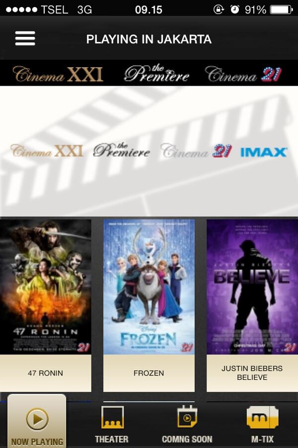 Aplikasi Cinema 21 resmi dirilis