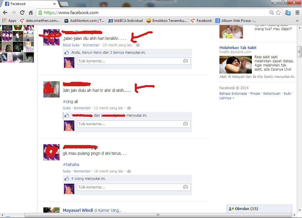 Status FB lumayan unik 