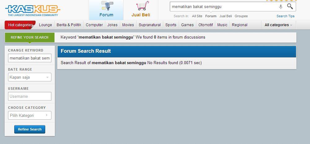 &#91;MUST READ&#93; Mematikan bakat dalam seminggu