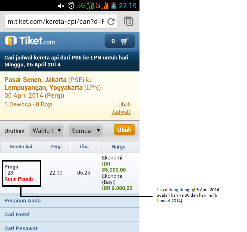 Tentang pemesanan tiket kereta api