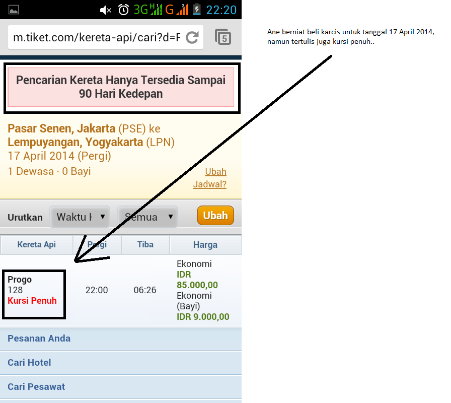 Tentang pemesanan tiket kereta api
