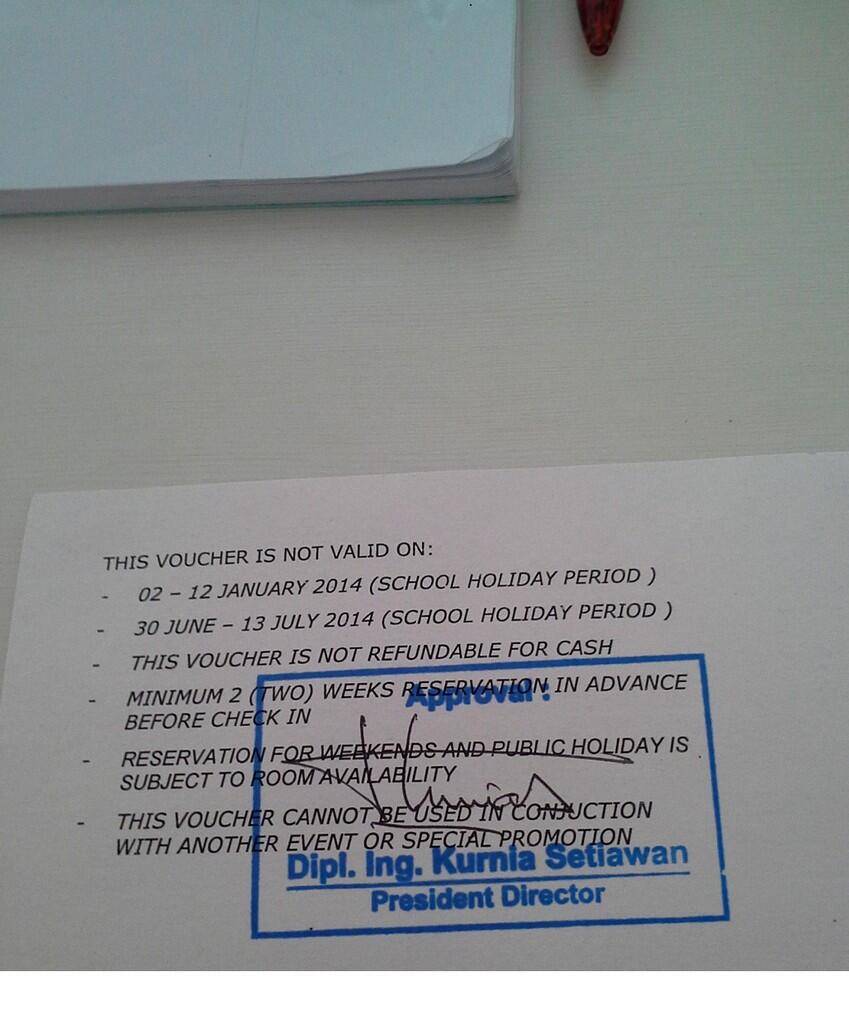VOUCHER HOTEL NOVOTEL YOGYAKARTA 2 NIGHT PERIODE 2 JANUARI S/D 1 JULI'14..