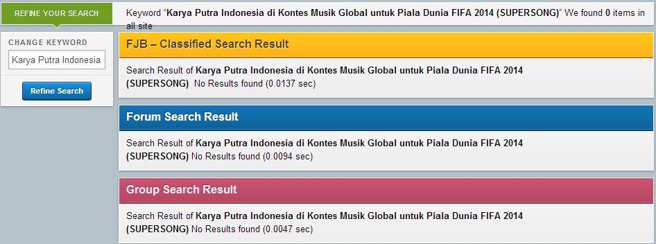 Karya Putra Indonesia di Kontes Musik Global untuk Piala Dunia FIFA 2014 (SUPERSONG)