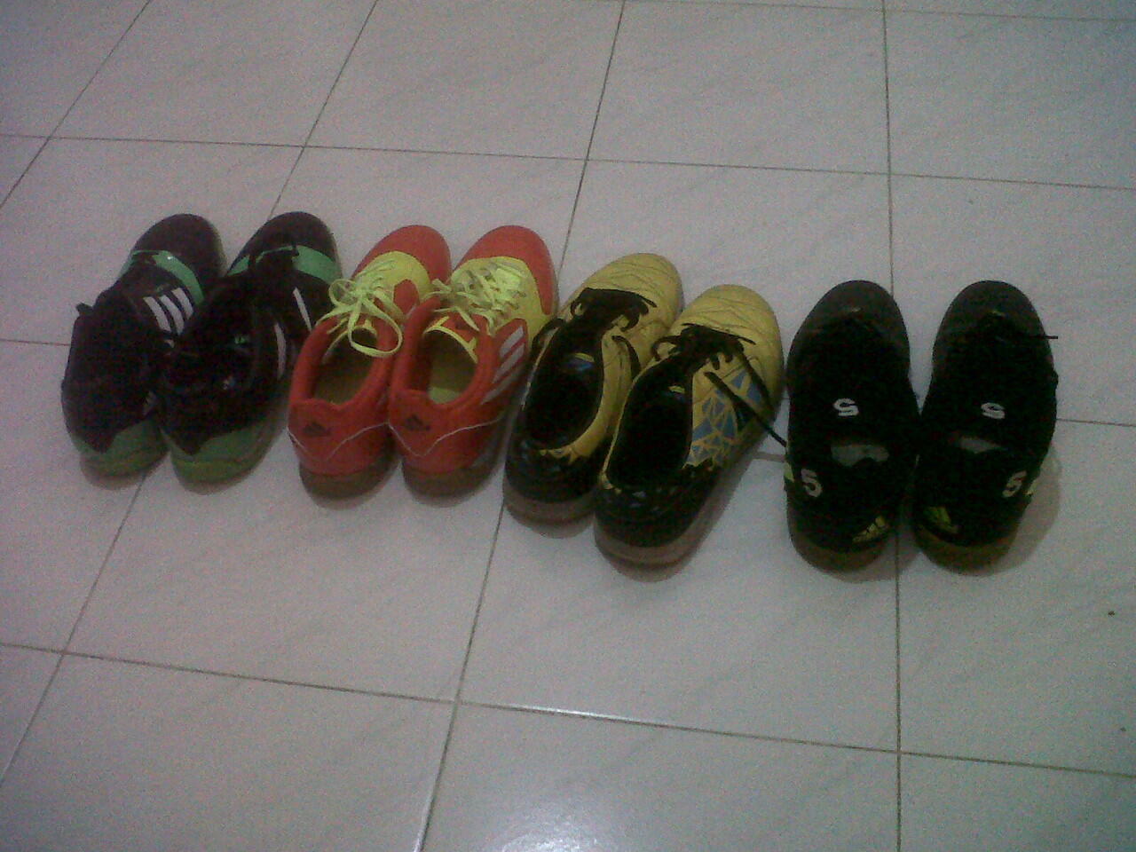Jual/barter sepatu futsal adidas f5 micoach orange kuning ORI