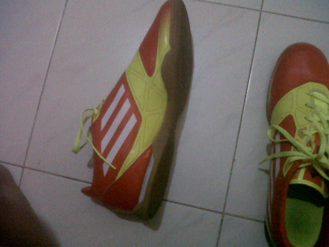 Jual/barter sepatu futsal adidas f5 micoach orange kuning ORI