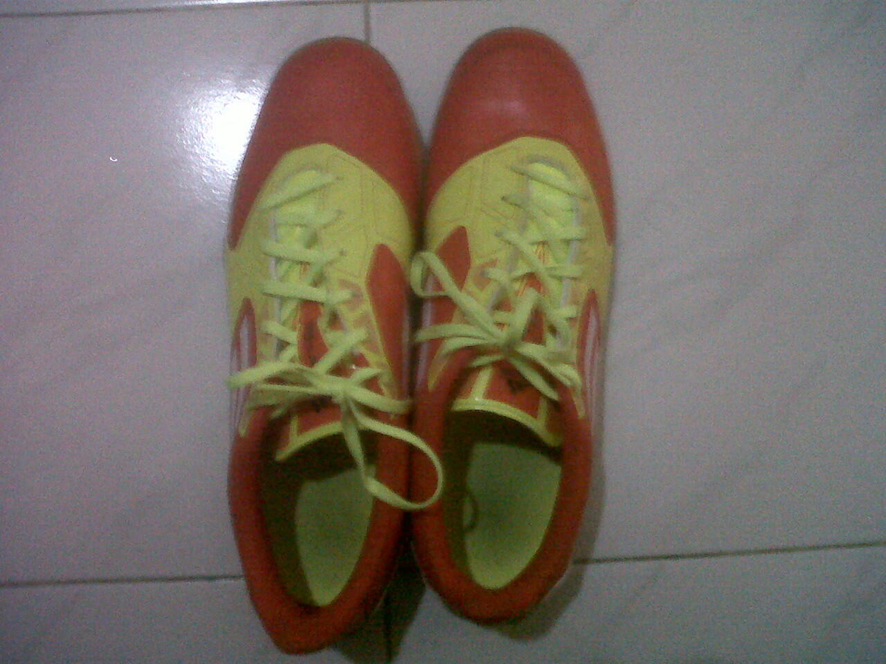 Jual/barter sepatu futsal adidas f5 micoach orange kuning ORI