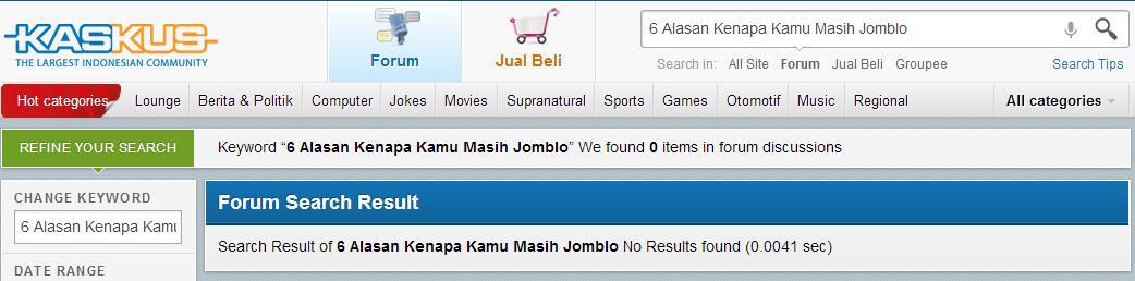 6 Alasan Kenapa Kamu Masih Jomblo &#91;yg jomblo masuk&#93;