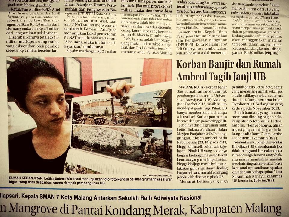 Perjuangan korban banjir dan rumah ambrol ke UB