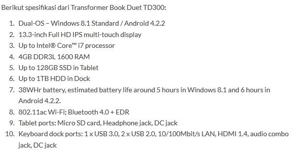 Transformer Book Duet, Android &amp; Windows dengan Satu Prosesor
