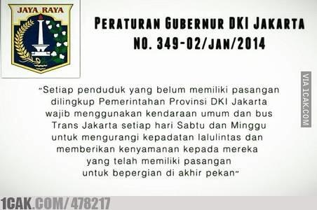 Buat Jomblo Di Jkt: Kalian Harus Gunakan Kendaraan Umum hari Sabtu dan Minggu