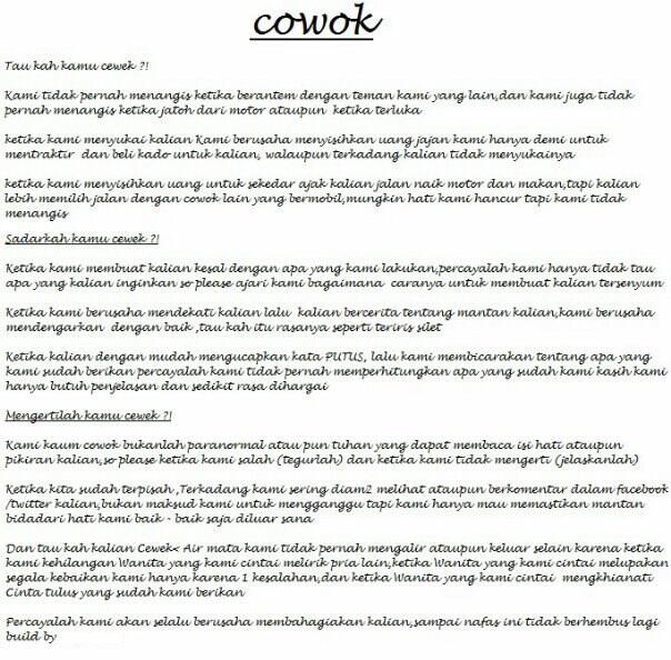 Tau kah kamu cewek....???!!!