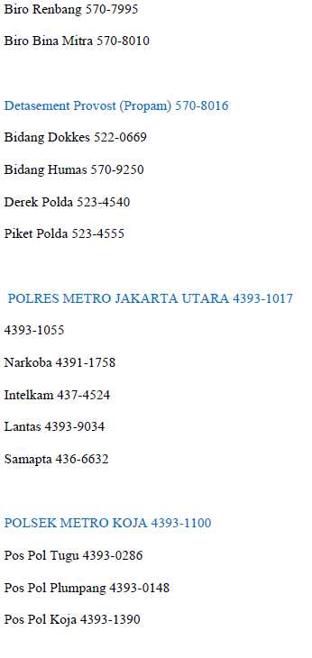 Nomor - Nomor Penting Yang Harus Diketahui.