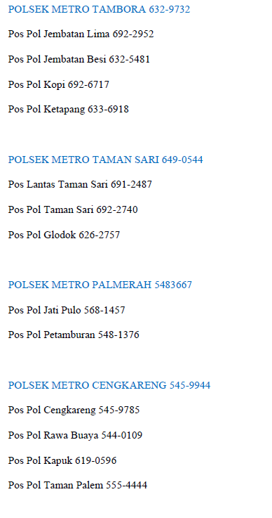 Nomor - Nomor Penting Yang Harus Diketahui.