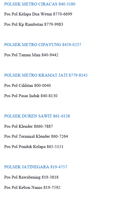 Nomor - Nomor Penting Yang Harus Diketahui.