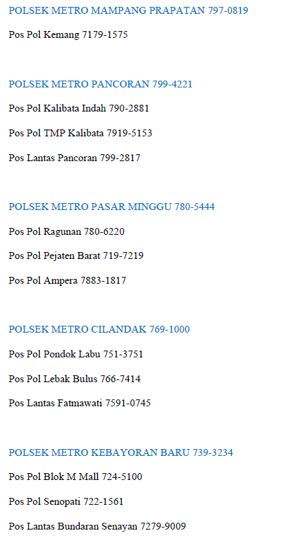 Nomor - Nomor Penting Yang Harus Diketahui.