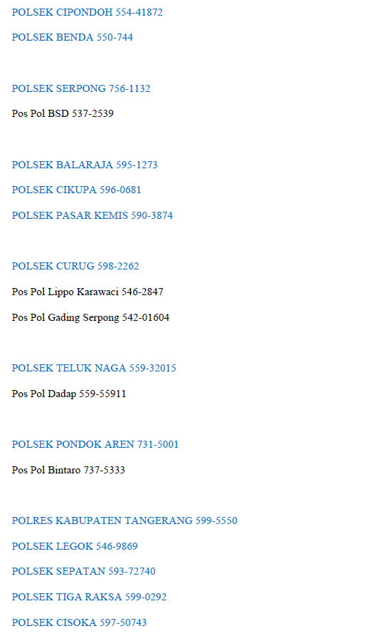 Nomor - Nomor Penting Yang Harus Diketahui.