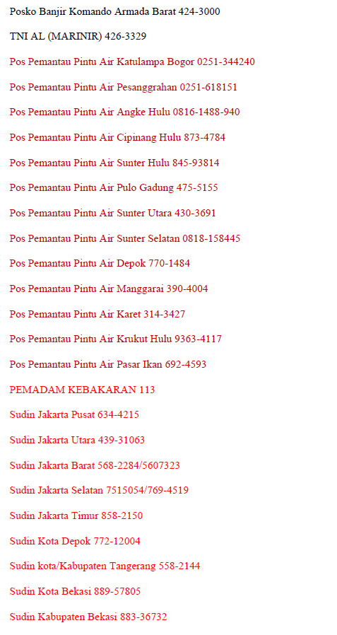 Nomor - Nomor Penting Yang Harus Diketahui.