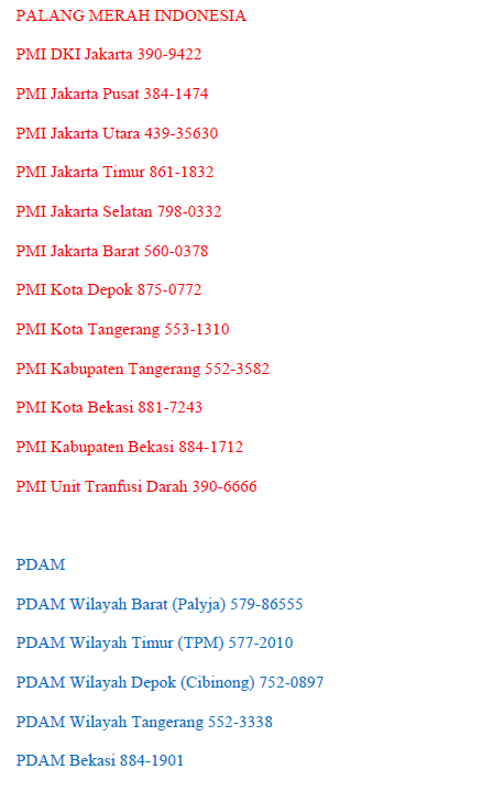 Nomor - Nomor Penting Yang Harus Diketahui.