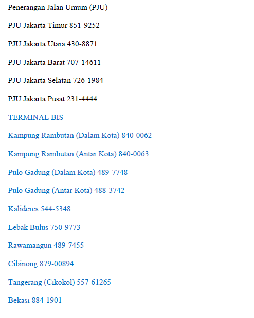 Nomor - Nomor Penting Yang Harus Diketahui.