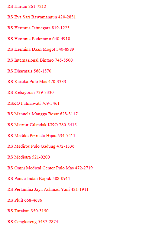 Nomor - Nomor Penting Yang Harus Diketahui.