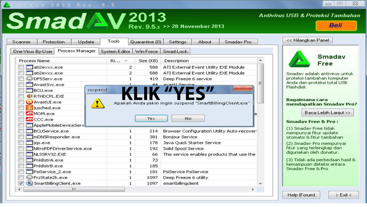 Cara Bug SmartBilling Menggunakan SADAV.(anak warnet wajib masuk)