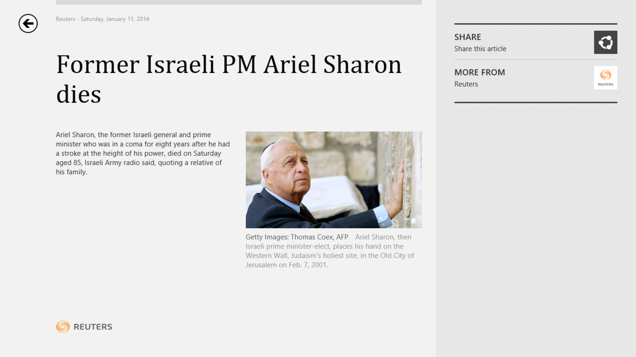 Ariel Sharon Meninggal Dunia